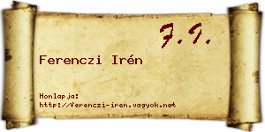 Ferenczi Irén névjegykártya